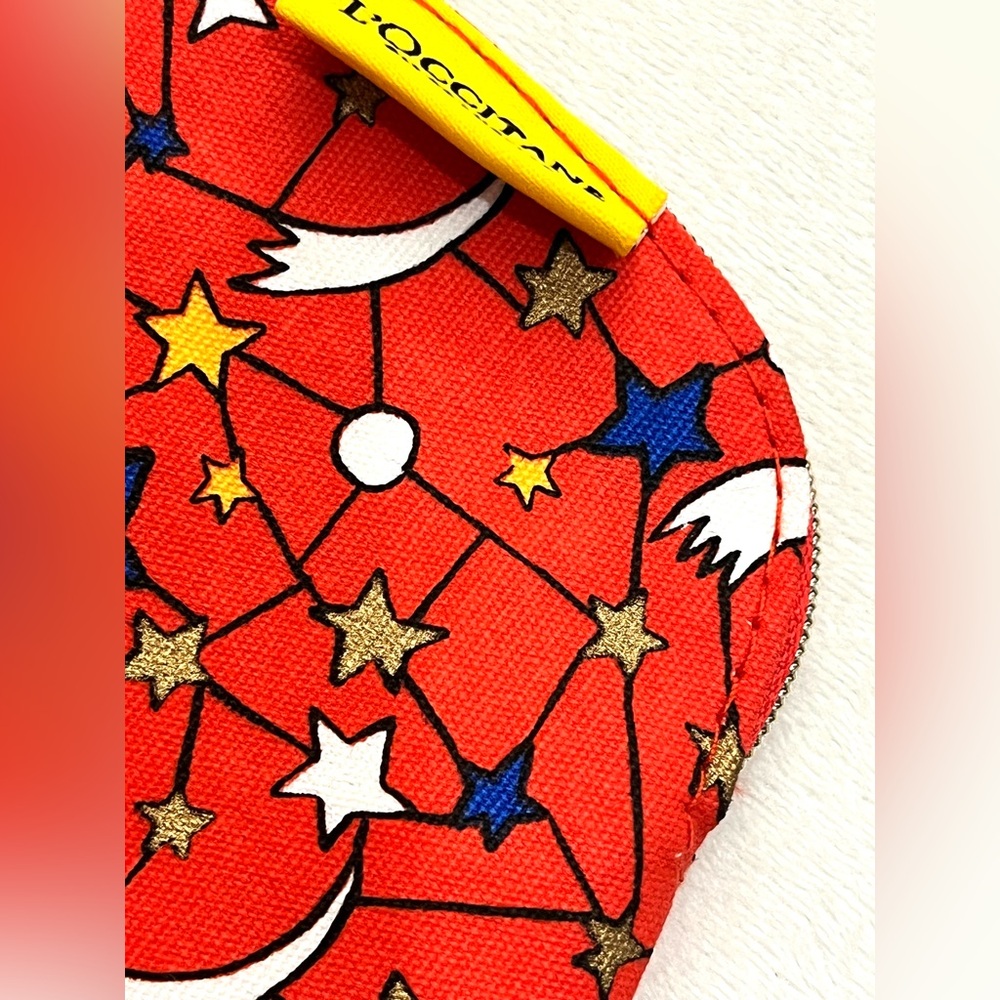 L'OCCITANE En Provence Earth Froendly Red and Blue Starry Makeup Cosmetics Bag - Picture 6 of 15